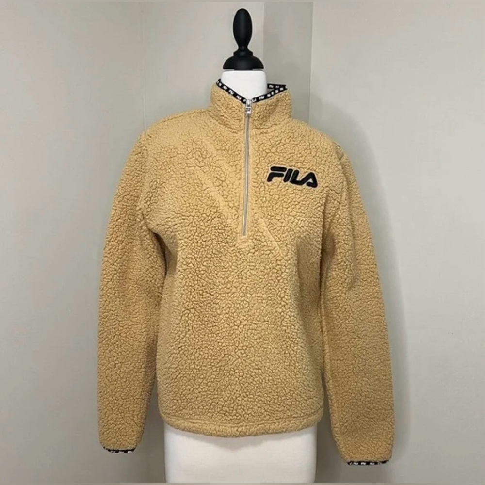 Fila Tan Woman’s Sherpa Half-Zip Jacket